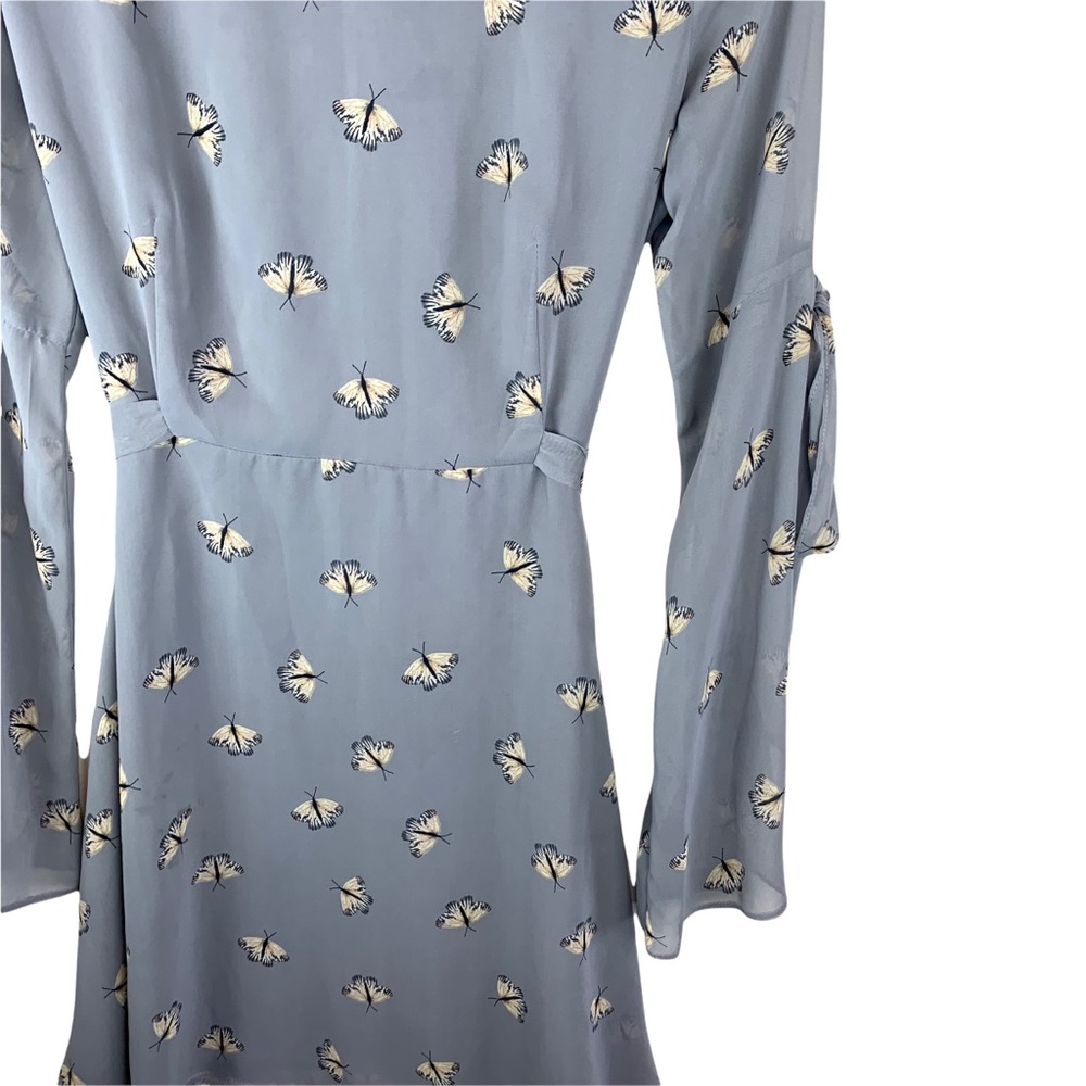 Topshop Moth Print Tie Sleeve Skater Dress Size 8 - Picture 5 of 15